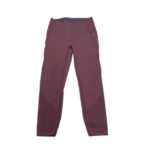 EUC Spanx Maroon Every Wear Laser Wave Leggings Size S - Picture 1 of 10